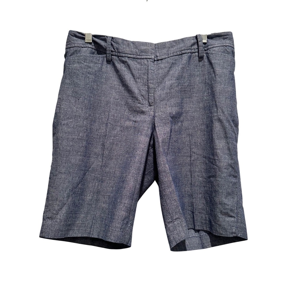 Talbots Perfect Short Blue Chambray Cotton Chino Shorts Womens 6P Summer Casual